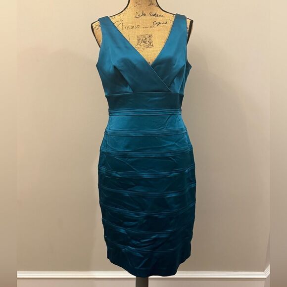Calvin Klein blue satiny dress - Picture 1 of 14